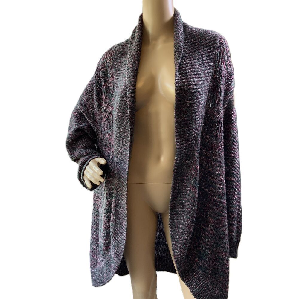 Torrid Womens Marled Open Front Shawl Collar Knit Cardigan Sweater Size Large‎